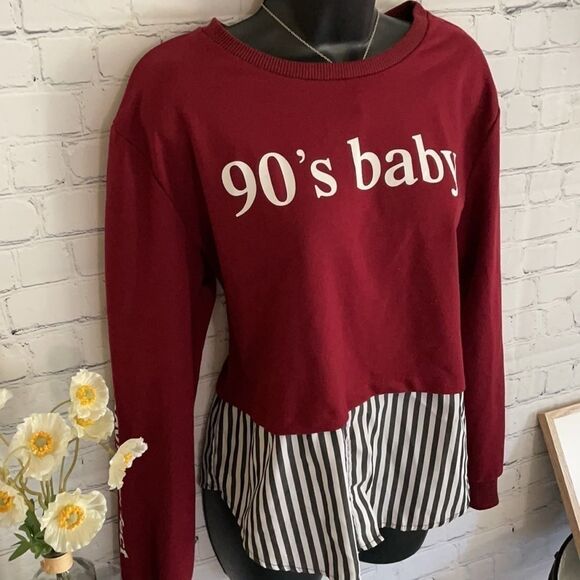 90’s Baby Layered Mixed Media Top Shirt - Picture 3 of 6